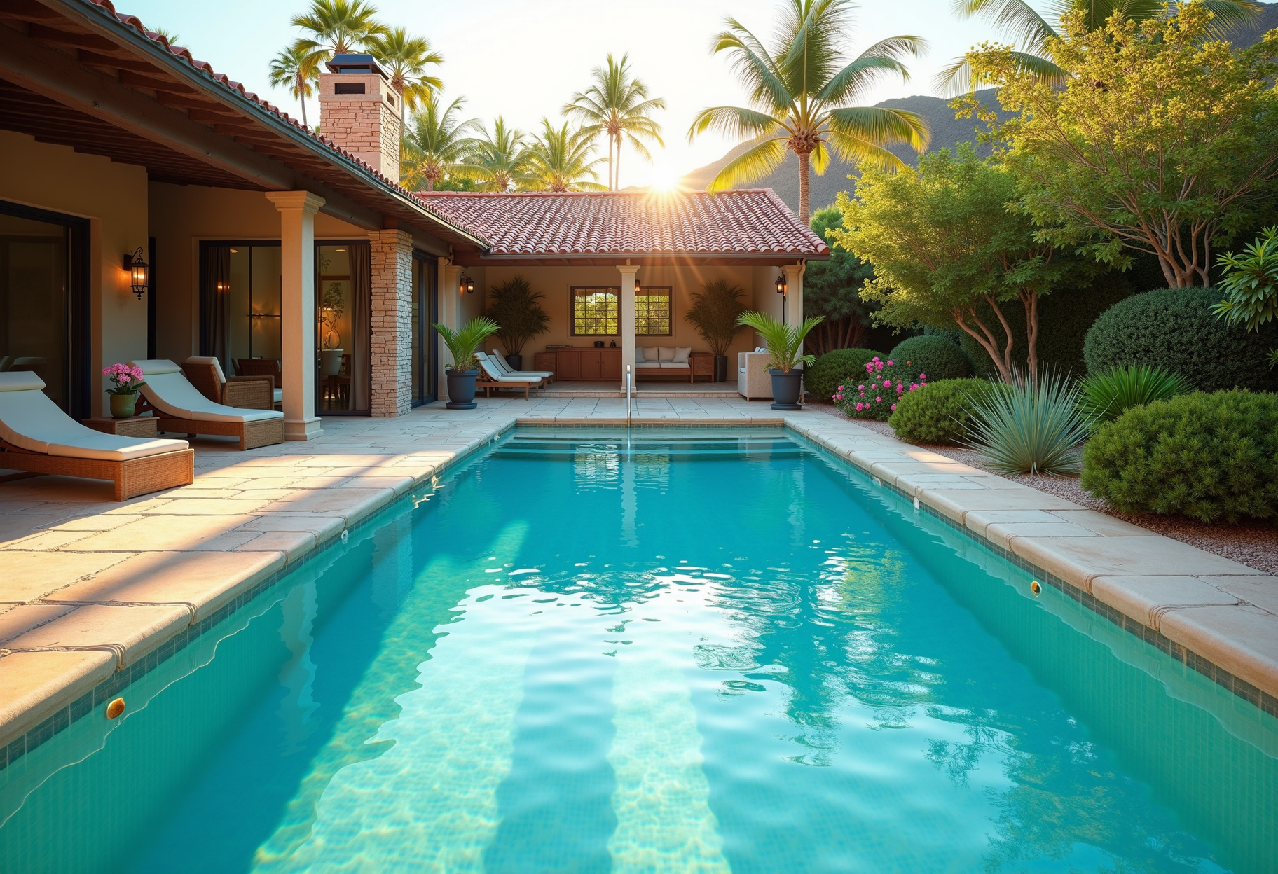 Crystal-clear backyard pool